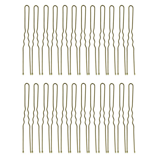 24 Épingles ondulées longues bronze