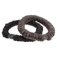 &Eacute;lastiques satin&eacute;s marron et noir