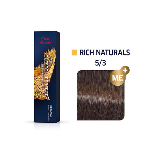 Coloration permanente Koleston Perfect Me+ 5/3 ch&acirc;tain clair dor&eacute;