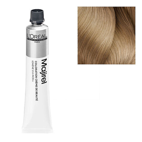 Coloration permanente Majirel 10.13 blond tr&egrave;s tr&egrave;s clair cendr&eacute; dor&eacute;