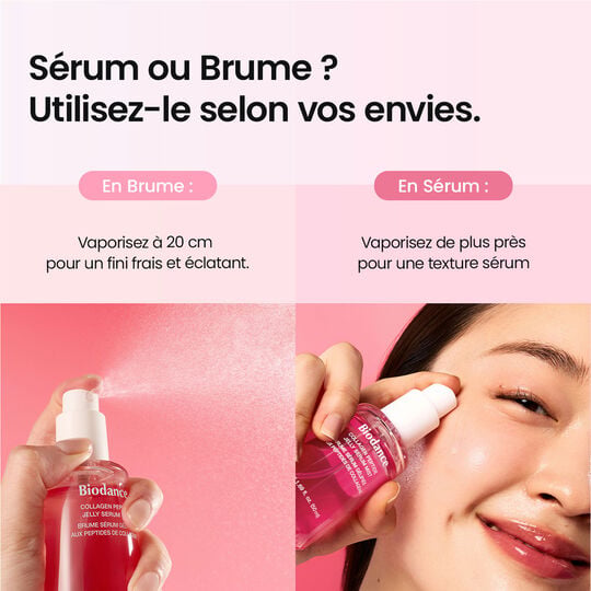 Brume s&eacute;rum g&eacute;lifi&eacute;e aux peptides de collag&egrave;ne