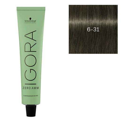 Coloration Igora Zero Amm 6-31 blond fonc&eacute; mat cendr&eacute;