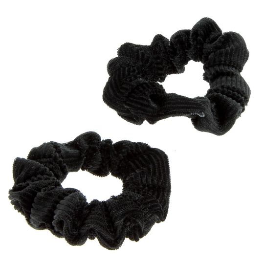 Duo chouchous velours c&ocirc;tel&eacute; noir