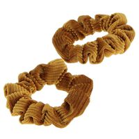 Duo chouchous velours côtelé ocre,  Duo chouchous velours côtelé ocre