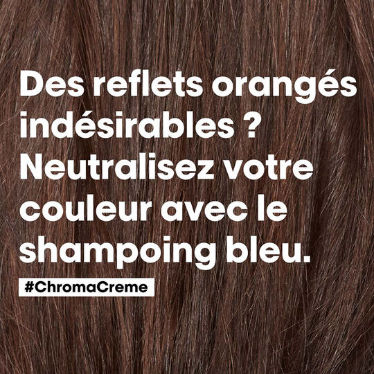 Shampooing neutralisant pour cheveux bruns Chroma Crème bleu