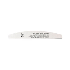 Lime &agrave; ongles 2 faces lavable demi-lune 180/180 blanc, pour ongles naturels