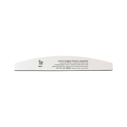 Lime &agrave; ongles 2 faces lavable demi-lune 180/180 blanc, pour ongles naturels