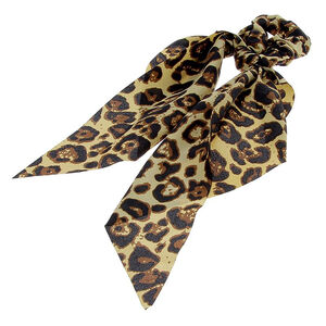 Chouchou foulard léopard or,  Chouchou foulard léopard or