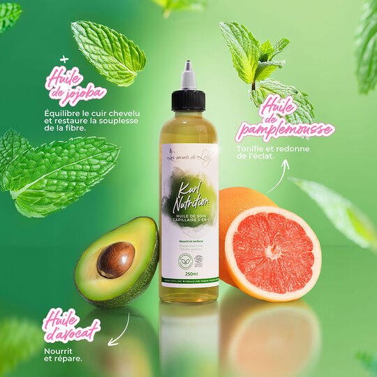 Huile de soin capillaire 3-en-1 Kurl Nutrition