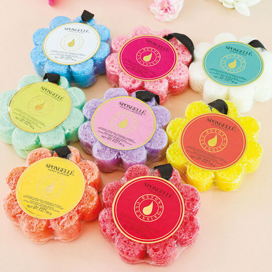 Éponge de bain infusée pamplemousse cassis,  Éponge de bain infusée pamplemousse cassis