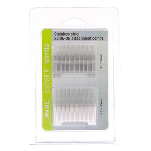 Lot de 2 Sabots pour tondeuse Wahl Ermila Moser 1400 Métal 1,5 et 4,5 mm