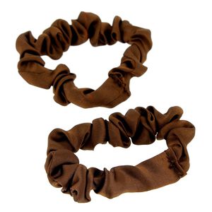 Chouchous satinés fins x 2 marron,  Chouchous satinés fins x 2 marron