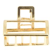 Petite pince croco m&eacute;tallique rectangle dor&eacute;e