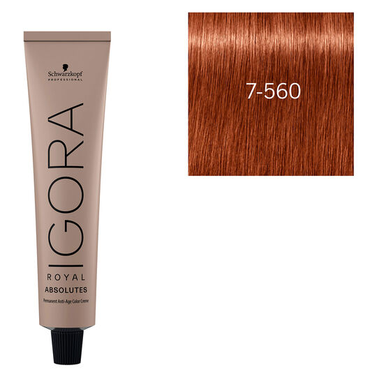 Coloration pour cheveux matures Igora Royal Absolutes 7-560