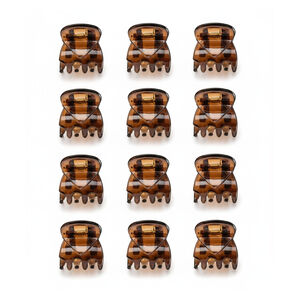 Mini pinces croco marrons 1cm