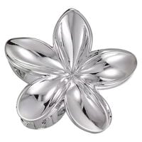 Pince croco fleur de tiar&eacute; argent