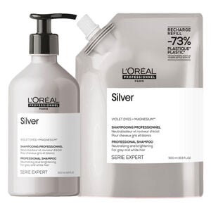 Duo recharge déjaunissant Silver + shampooing 500ml,  Duo recharge déjaunissant Silver + shampooing 500ml