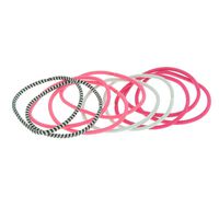 Elastiques colorés fins rose, blanc, noir