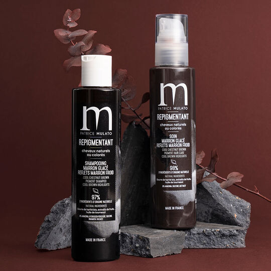 Soin repigmentant cheveux naturels ou color&eacute;s marron glac&eacute;