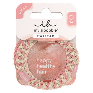 3 &Eacute;lastiques tress&eacute;s Twinstar blush braids