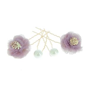 Neigeuses fleurs & perles mauve,  Neigeuses fleurs & perles mauve