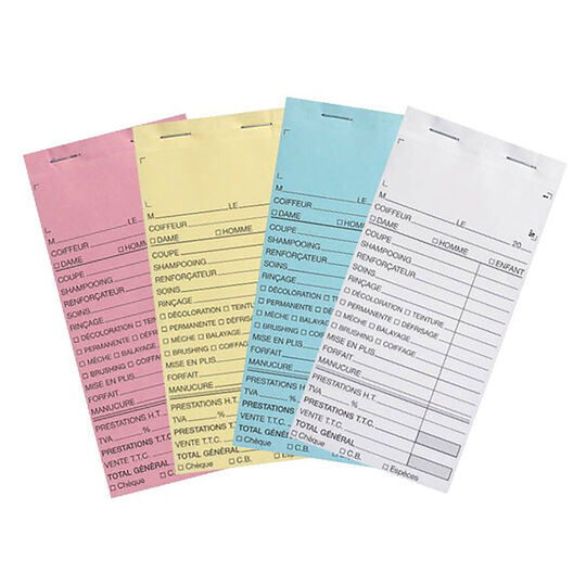 Carnet de caisse avec numéro