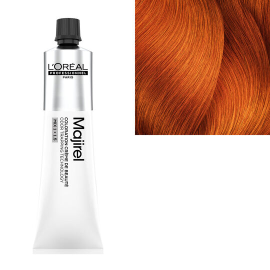 Coloration cr&egrave;me de beaut&eacute; Majirel 7.45 blond cuivr&eacute; acajou