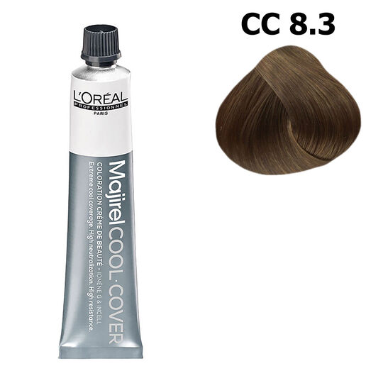 Coloration neutralisante Majirel Cool Cover 8.3 blond clair dor&eacute;