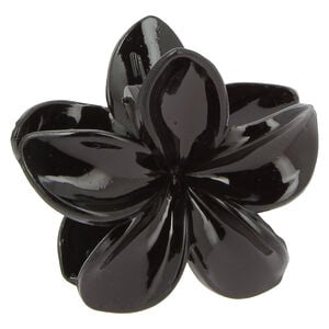 Pince croco fleur de tiar&eacute; noire