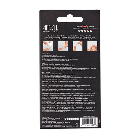 Faux ongles Nail Addict marble & diamonds