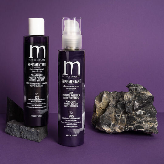 Soin repigmentant cheveux naturels ou color&eacute;s pourpre phenicien