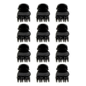 Mini pinces croco noires 1.5 cm,  Mini pinces croco noires 1.5 cm