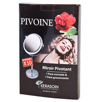 Miroir double face sur pied grossissant x 10 Pivoine