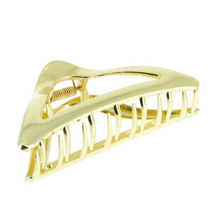 Pince croco m&eacute;tallique triangulaire dor&eacute;e