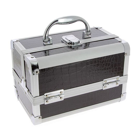 Mini Valise à main Croco Noir