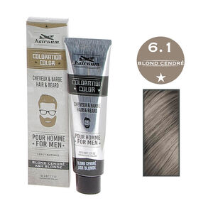 Coloration pour homme cheveux & barbe 6.1 blond cendré,  Coloration pour homme cheveux & barbe 6.1 blond cendré