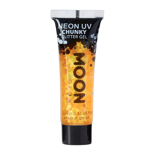 Gel n&eacute;on &agrave; grosses paillettes Moon Glow dor&eacute;