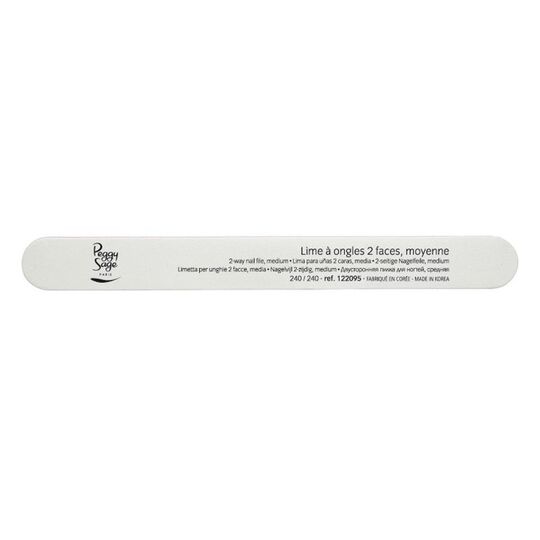 Lime &agrave; ongles 2 faces lavable 240/240 blanc, pour ongles naturels