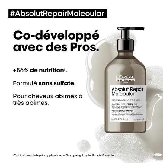 Shampooing réparateur Absolut Repair Molecular 500ml,  Shampooing réparateur Absolut Repair Molecular 500ml