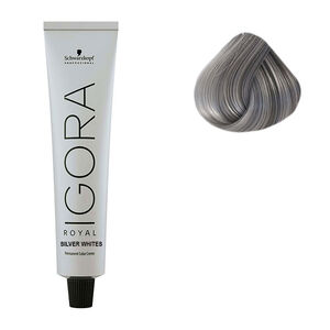 Coloration pour cheveux blancs et gris Igora Royal Silver White gris acier,  Coloration pour cheveux blancs et gris Igora Royal Silver White gris acier