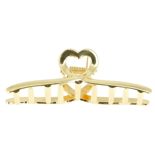 Pince croco coeur doré