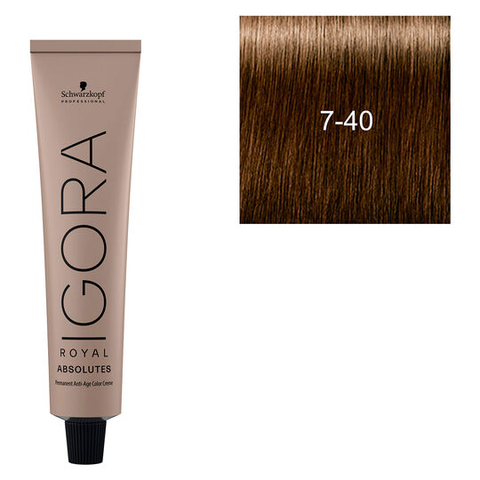 Coloration pour cheveux matures Igora Royal Absolutes 7-40