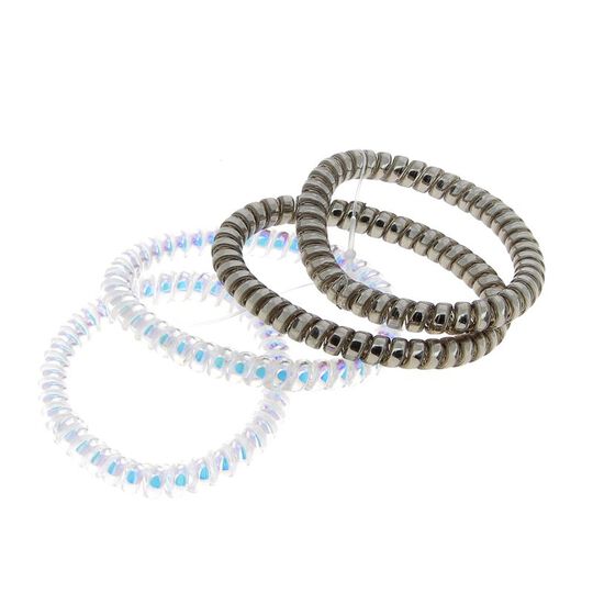 Elastiques scoubidou fins gris et opalescent