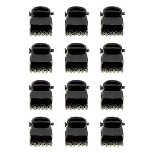 Mini pinces croco noires 1 cm,  Mini pinces croco noires 1 cm