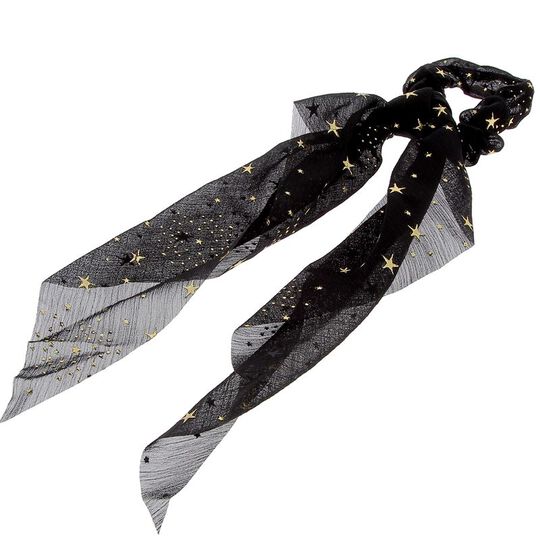 Chouchou foulard &eacute;toil&eacute; noir