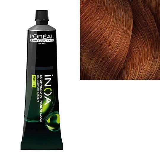 Coloration sans ammoniaque Inoa 7.43 blond cuivré doré