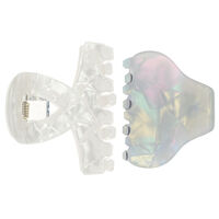 2 Pinces Clipstar pearly frost,  2 Pinces Clipstar pearly frost