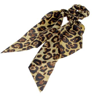 Chouchou foulard léopard or