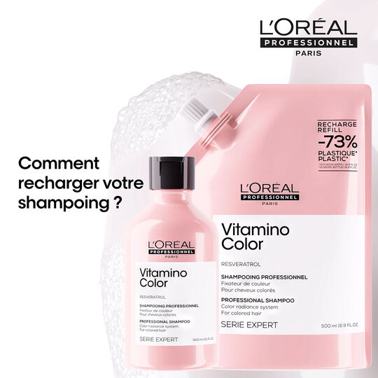 Shampooing cheveux color&eacute;s Vitamino Color recharge 500ml