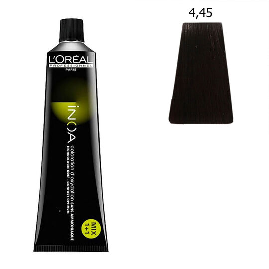 Inoa Coloration sans ammoniaque 4.45 ch&acirc;tain cuivr&eacute; acajou